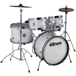 Ddrum D1 Junior 5-Piece Drum Set W/ Hardware And Cymbals, Gloss White
