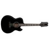 Dean EX12 CBK Exhibition 12-String Acoustic Electric Guitar, Classic Black -Musical Instrument Store dean ex12 cbk 1