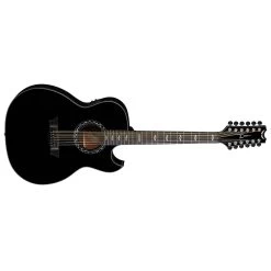Dean EX12 CBK Exhibition 12-String Acoustic Electric Guitar, Classic Black