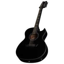 Dean EX12 CBK Exhibition 12-String Acoustic Electric Guitar, Classic Black -Musical Instrument Store dean ex12 cbk 4