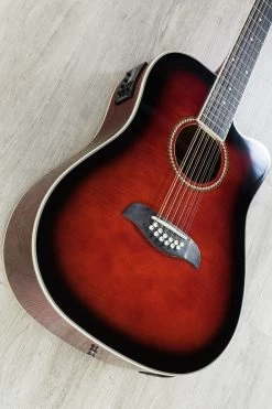 Oscar Schmidt OD312CE 12-String Dreadnought Acoustic-Electric Guitar - Black Cherry -Musical Instrument Store dsc02995 copy