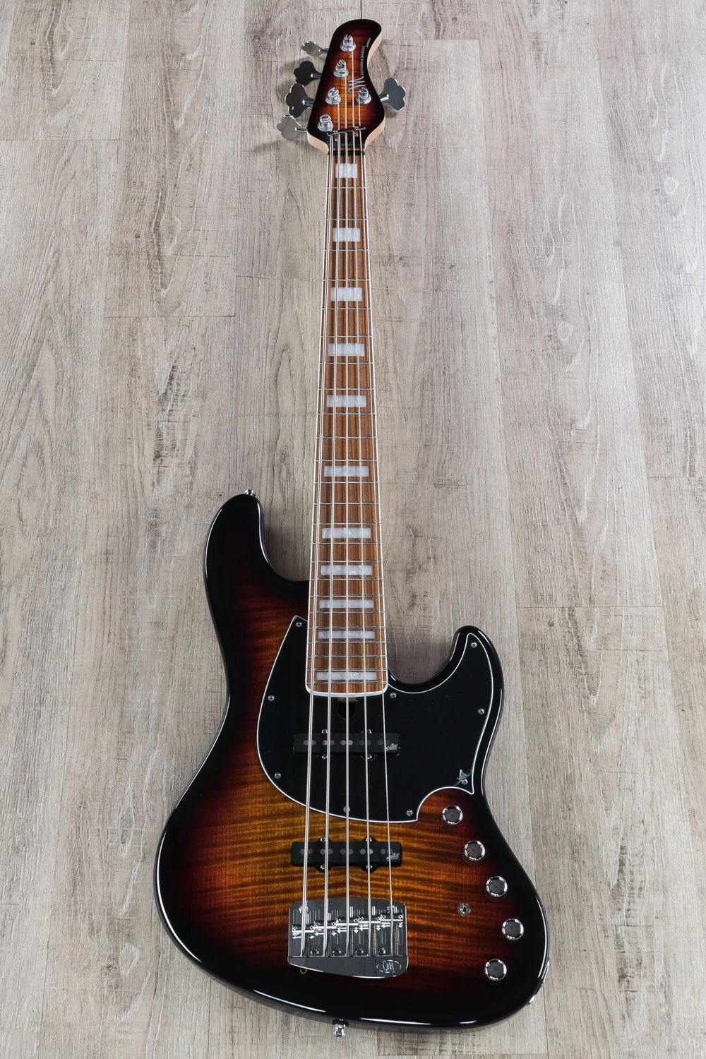 Mayones Jabba Classic 5 Bass Guitar, 5-String, Dark Sunburst, Flame Maple, Pau Ferro, Aguilar 5 Mayones Jabba Classic 5 Bass Guitar, 5-String, Dark Sunburst, Flame Maple, Pau Ferro, Aguilar - Image 3