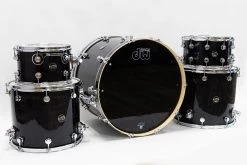 DW Performance Series 5-Piece Drum Set Kit, 18x24'' Kick, Hand-Sprayed Ebony Stain -Musical Instrument Store dsc07400 2