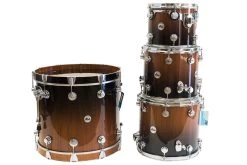 DW Collector's 4pc Kit, Maple/Mahogany, SSC, 22"/12"/14"/16", Natural To Ebony Fade