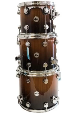 DW Collector's 4pc Kit, Maple/Mahogany, SSC, 22"/12"/14"/16", Natural To Ebony Fade -Musical Instrument Store dsc08061 3