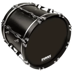 Evans MX1 Black Marching Bass Drum Head, 22" Inch -Musical Instrument Store evans bd22mx1b 2