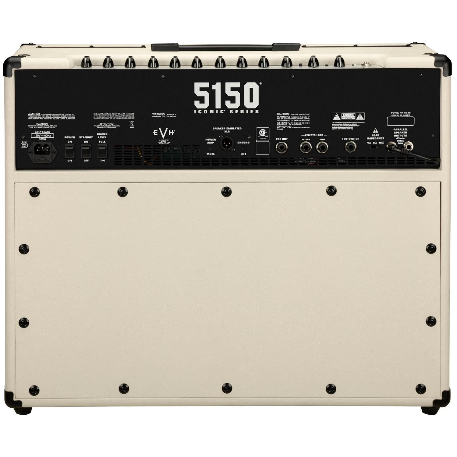 EVH Eddie Van Halen 5150 Iconic Series 60W 2X12 Guitar Combo Amp, Ivory 6 EVH Eddie Van Halen 5150 Iconic Series 60W 2X12 Guitar Combo Amp, Ivory - Image 4