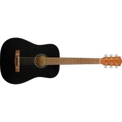 Fender FA-15 3/4 Scale Steel String Acoustic Guitar With Gig Bag, Walnut Fingerboard, Black