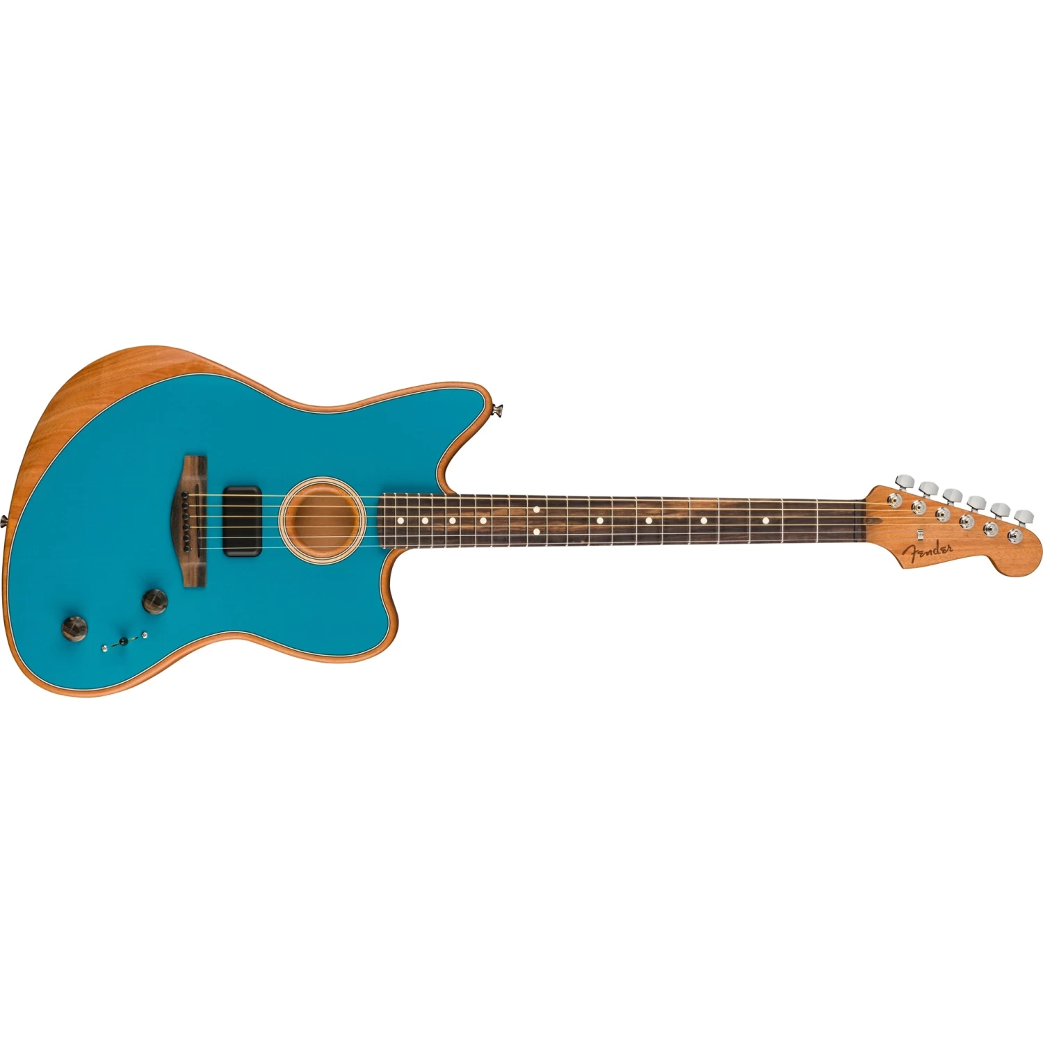 Fender American Acoustasonic Jazzmaster Guitar, Ebony Fretboard, Ocean Turquoise 3 Fender American Acoustasonic Jazzmaster Guitar, Ebony Fretboard, Ocean Turquoise