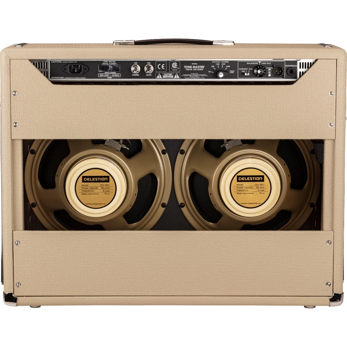 Fender Tone Master Twin Reverb 200w 2x12 Guitar Amp Combo Amplifier, Blonde 8 Fender Tone Master Twin Reverb 200w 2x12 Guitar Amp Combo Amplifier, Blonde - Image 6