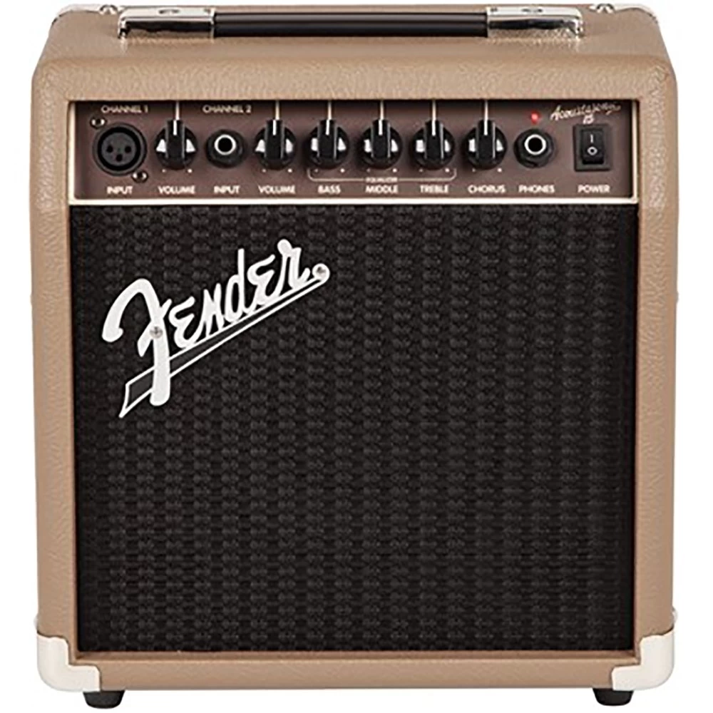 Fender Acoustasonic 15 - 15-Watt Acoustic Guitar Combo Amplifier, Brown/Wheat, 120V 3 Fender Acoustasonic 15 - 15-Watt Acoustic Guitar Combo Amplifier, Brown/Wheat, 120V