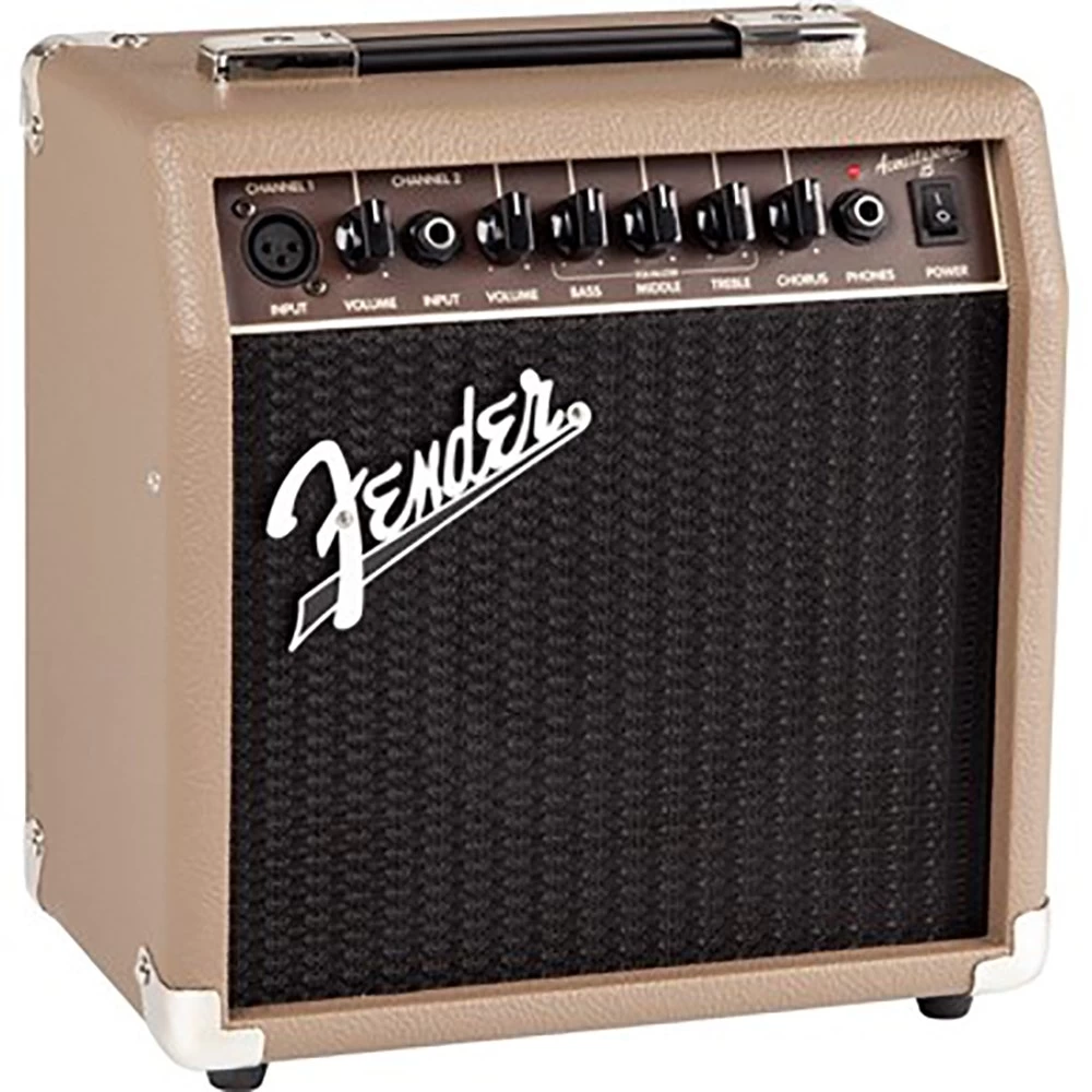 Fender Acoustasonic 15 - 15-Watt Acoustic Guitar Combo Amplifier, Brown/Wheat, 120V 4 Fender Acoustasonic 15 - 15-Watt Acoustic Guitar Combo Amplifier, Brown/Wheat, 120V - Image 2