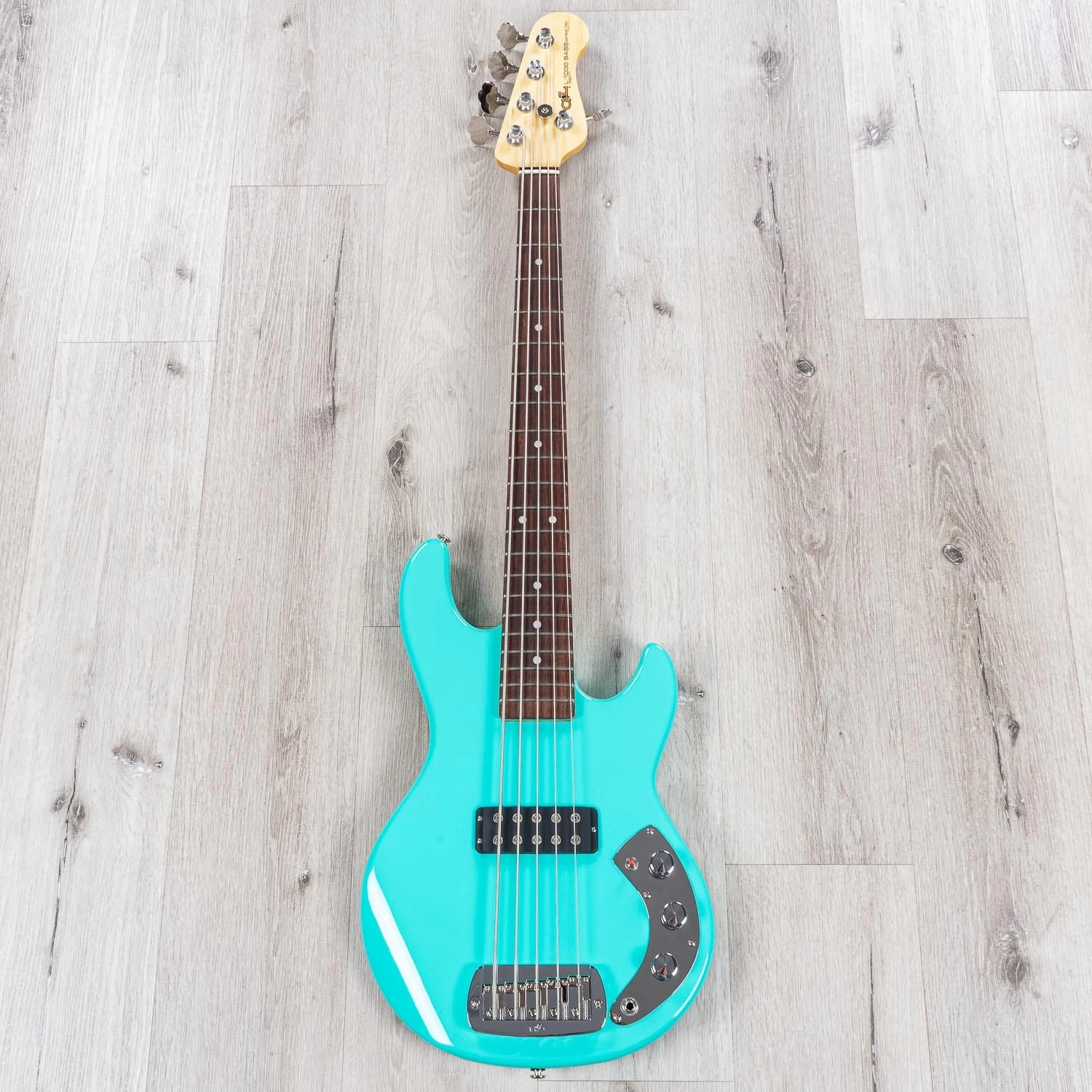 G&L CLF Research L-1000 Series 750 5-String Bass, Caribbean Rosewood Fretboard, Turquoise 5 G&L CLF Research L-1000 Series 750 5-String Bass, Caribbean Rosewood Fretboard, Turquoise - Image 3