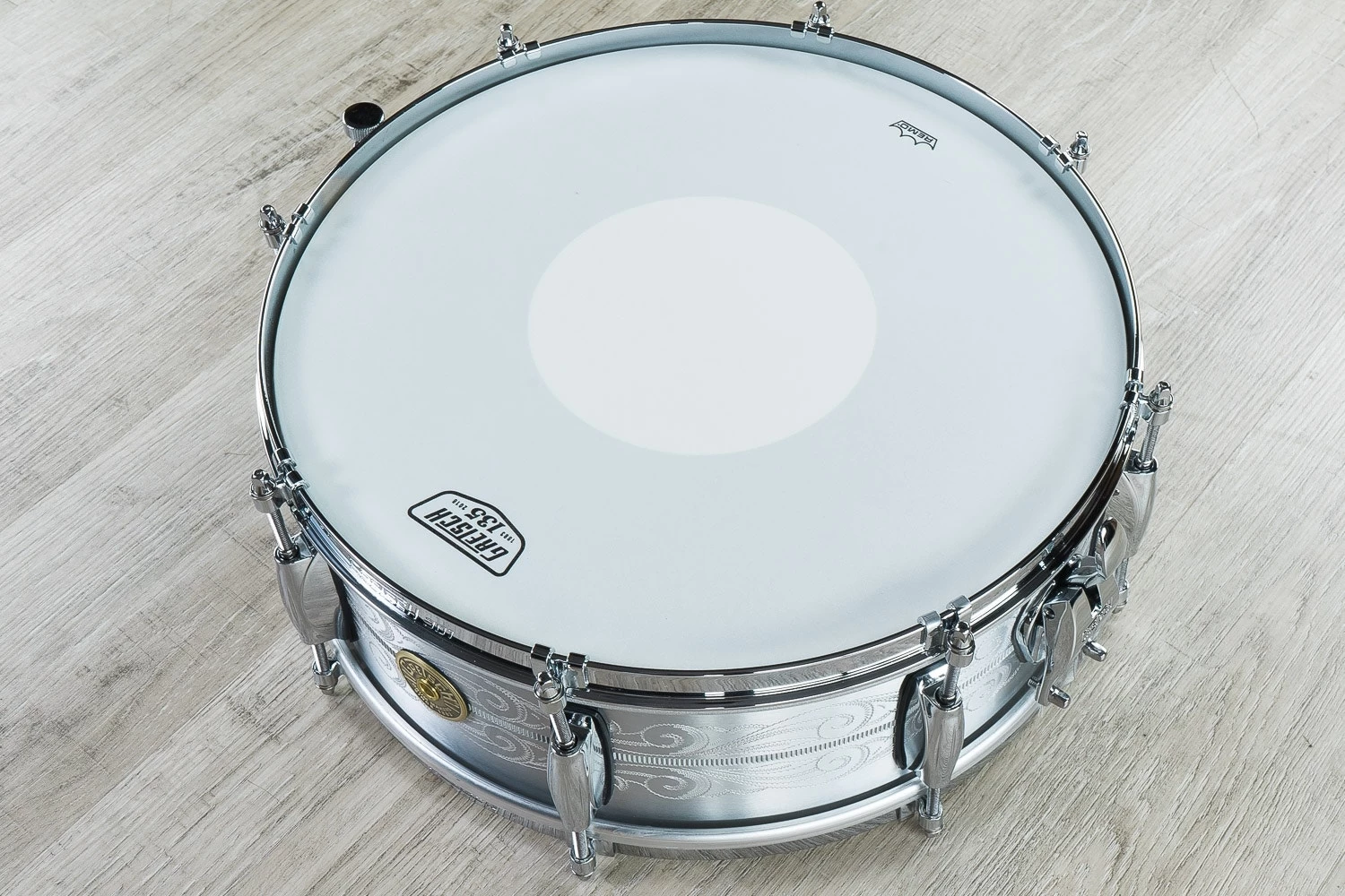 Gretsch 135th Anniversary Aluminum Snare Drum With Carry Bag - 5"x14" (S/N: A135-1041) 3 Gretsch 135th Anniversary Aluminum Snare Drum With Carry Bag - 5"x14" (S/N: A135-1041)