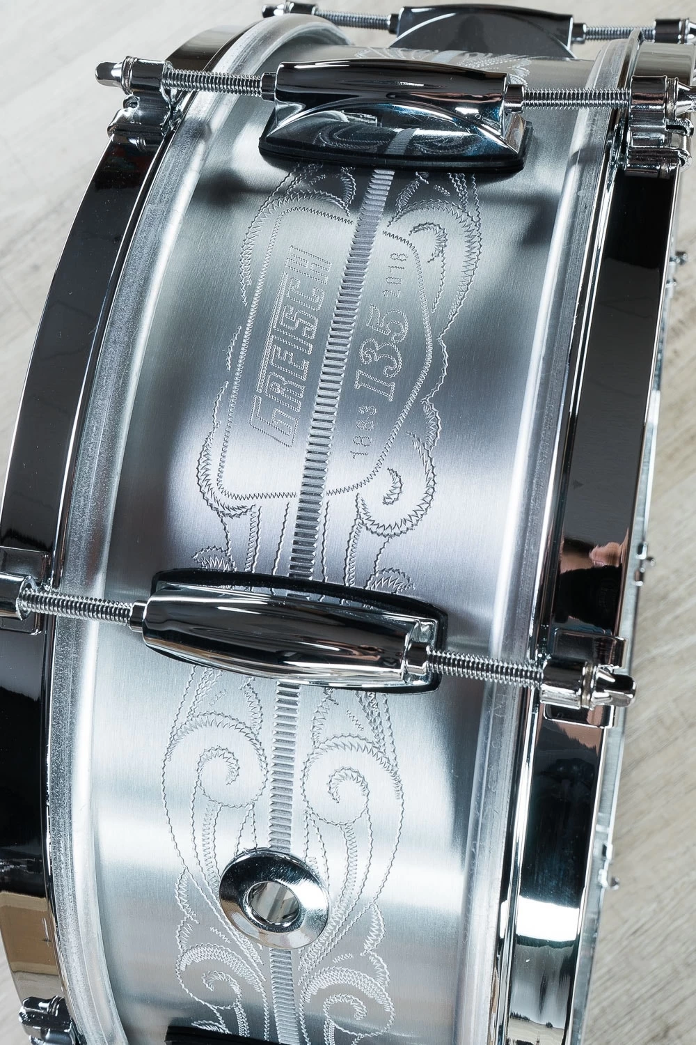 Gretsch 135th Anniversary Aluminum Snare Drum With Carry Bag - 5"x14" (S/N: A135-1041) 10 Gretsch 135th Anniversary Aluminum Snare Drum With Carry Bag - 5"x14" (S/N: A135-1041) - Image 8