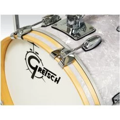 Gretsch Drums Brooklyn Series Micro Drum Set 4pc Kit, White Marine Nitron -Musical Instrument Store gretsch gb m264 wm kit 4
