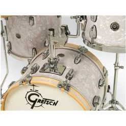 Gretsch Drums Brooklyn Series Micro Drum Set 4pc Kit, White Marine Nitron -Musical Instrument Store gretsch gb m264 wm kit 5