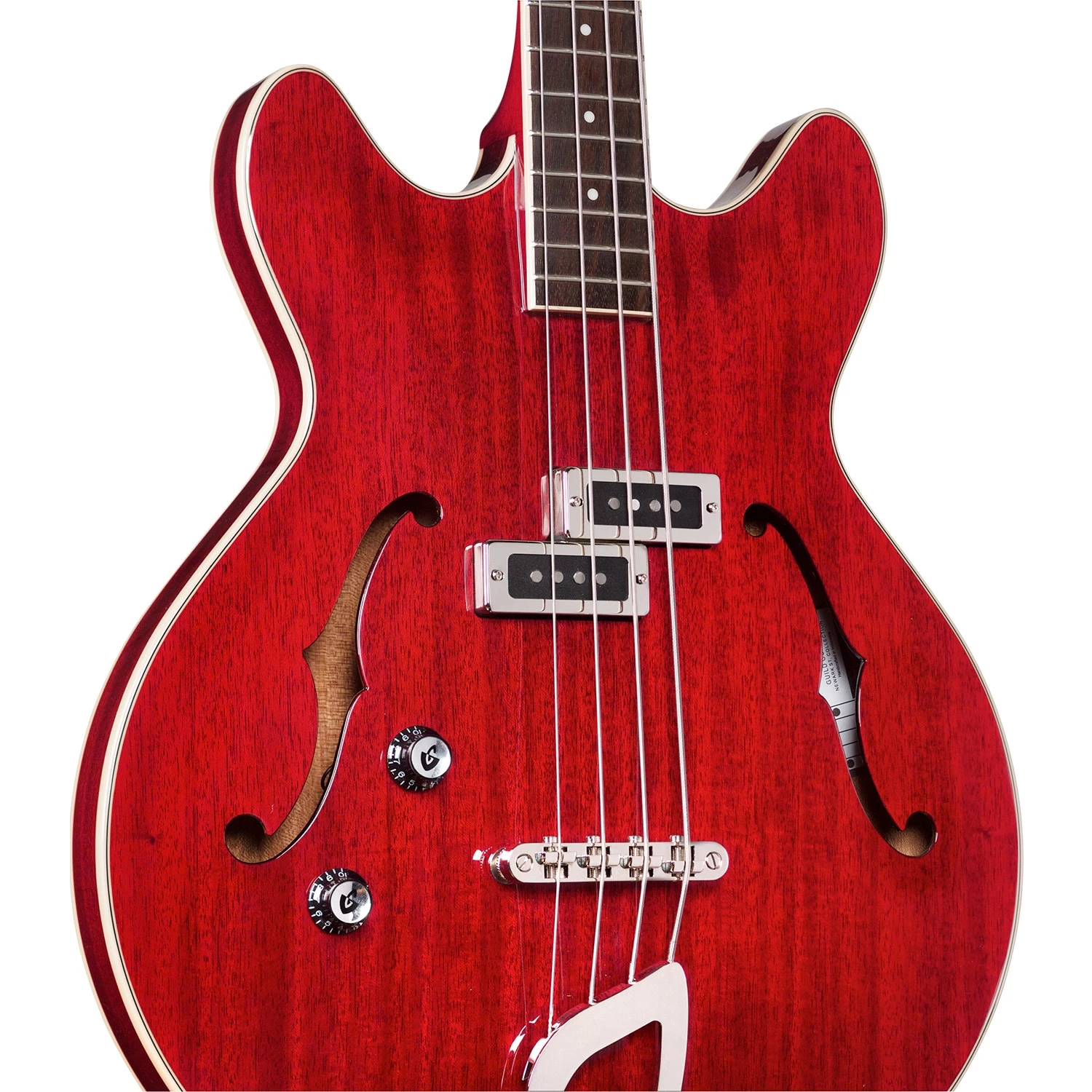 Guild Starfire I Semi-Hollow Left Handed 4-String Bass, Rosewood Fretboard, Cherry Red 5 Guild Starfire I Semi-Hollow Left Handed 4-String Bass, Rosewood Fretboard, Cherry Red - Image 3