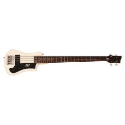 Hofner HCT-SHB-WH Shorty Travel 4-String Bass, Rosewood Fretboard, White