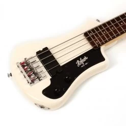 Hofner HCT-SHB-WH Shorty Travel 4-String Bass, Rosewood Fretboard, White -Musical Instrument Store hof hct shb wh 3