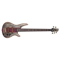 Ibanez SR5CMDX SR Premium 5-String Bass, Panga Panga Fretboard, Black Ice Low Gloss