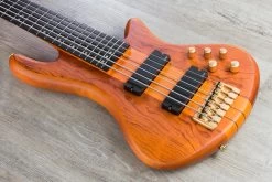 Schecter Guitar Research Stiletto Studio 6-String Electric Bass Guitar - Honey Satin -Musical Instrument Store img 0679 3