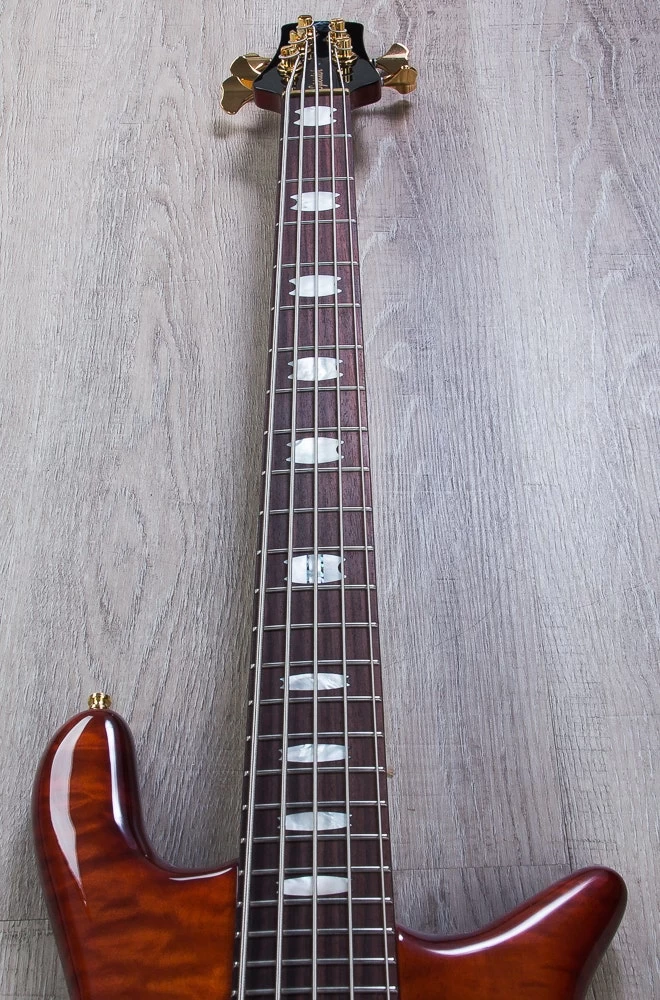 Spector Euro5LX 5-String Bass, Ultra Amber Gloss, Quilt Top, Bartolini Pickups 9 Spector Euro5LX 5-String Bass, Ultra Amber Gloss, Quilt Top, Bartolini Pickups - Image 7