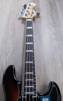 Fender American Elite Jazz Bass V 5-String, 3-Color Sunburst, Rosewood Fretboard -Musical Instrument Store img 3813