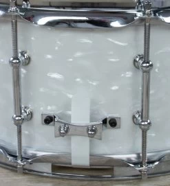 Pork Pie Percussion Snare Drum, Maple Shell, Hammered Pearl Wrap - 6.5" X 14" -Musical Instrument Store img 5994
