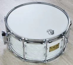 Pork Pie Percussion Snare Drum, Maple Shell, Hammered Pearl Wrap - 6.5" X 14" -Musical Instrument Store img 5995