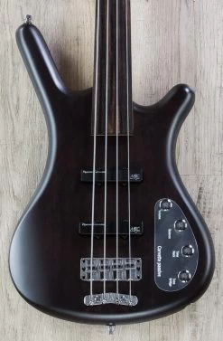 Warwick RockBass Corvette Basic Passive 4-String Electric Bass, Fretless - Nirvana Black Transparent Satin