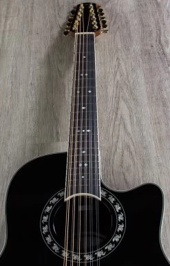 Ovation 2056AX-5 Pro Legend 12-String Deep Contour Cutaway Acoustic-Electric Guitar In Black With Hard Case -Musical Instrument Store img 9356