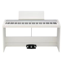Korg B2SP 88-Key Digital Piano, Piano Stand, Three-Pedal Unit, White