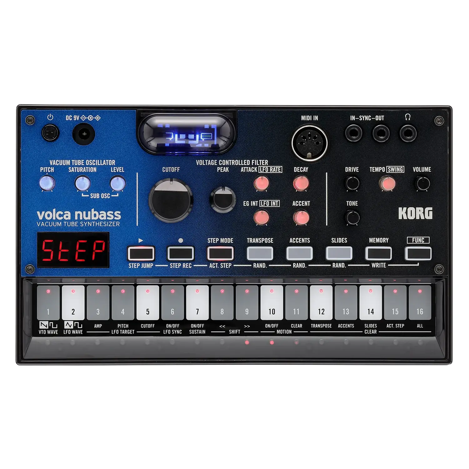 Korg Volca NuBass Vacuum Tube Synthesizer, 16-Step Sequencer, Tube Driven 3 Korg Volca NuBass Vacuum Tube Synthesizer, 16-Step Sequencer, Tube Driven