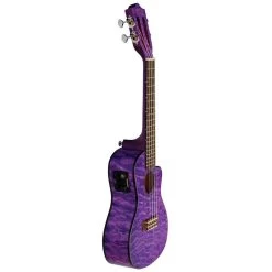 Lanikai QM-PUCEC Acoustic Electric Concert Uke Ukelele, Quilt Maple, Purple Stain -Musical Instrument Store lani qm pucec 1