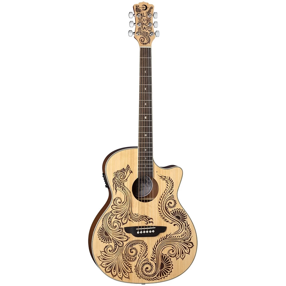 Luna Guitars HEN DRA SPR Henna Dragon Spruce A/E Acoustic Electric Guitar 4 Luna Guitars HEN DRA SPR Henna Dragon Spruce A/E Acoustic Electric Guitar - Image 2