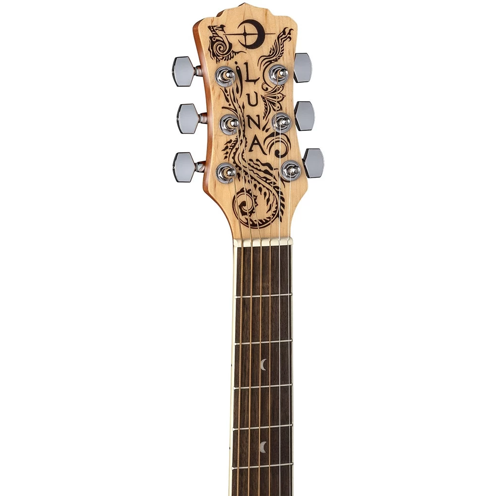 Luna Guitars HEN DRA SPR Henna Dragon Spruce A/E Acoustic Electric Guitar 8 Luna Guitars HEN DRA SPR Henna Dragon Spruce A/E Acoustic Electric Guitar - Image 6