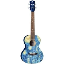 Luna Guitars UKE STR T Uke Starry Night Tenor Ukulele W/ Gig Bag, Walnut Fretboard