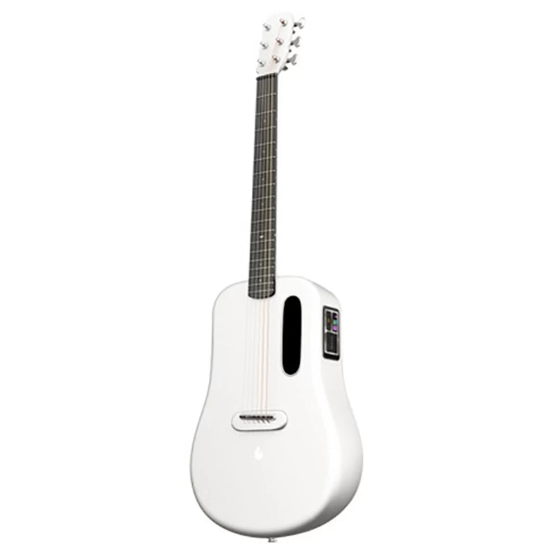 Lava Music ME 3 38" Left-Handed Touchscreen Acoustic SmartGuitar W/ Gig Bag, White 3 Lava Music ME 3 38" Left-Handed Touchscreen Acoustic SmartGuitar W/ Gig Bag, White