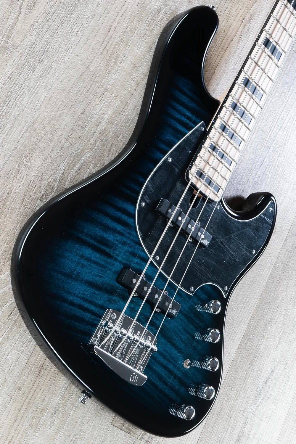 Mayones Jabba Classic 4 Bass Guitar, Blue Burst, Flame Maple, Maple Board, Aguilar 4 Mayones Jabba Classic 4 Bass Guitar, Blue Burst, Flame Maple, Maple Board, Aguilar - Image 2