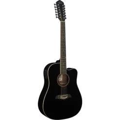 Oscar Schmidt OD312CEB 12-String Acoustic/Electric Dreadnought Guitar - Black
