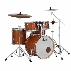 Pearl Drums EXL725P/C Export EXL 5pc Drum Kit W/ HWP-830 And P930 Hardware Pack, And Meinl HCS141620 Cymbal Set, #249 Honey Amber