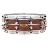 Pearl MCCW1450S/C1005 Music City Custom Solid Shell Walnut 14"x5" Snare Drum W/ Nicotine Marine Pearl Inlay -Musical Instrument Store pearl mccw1450s c1005