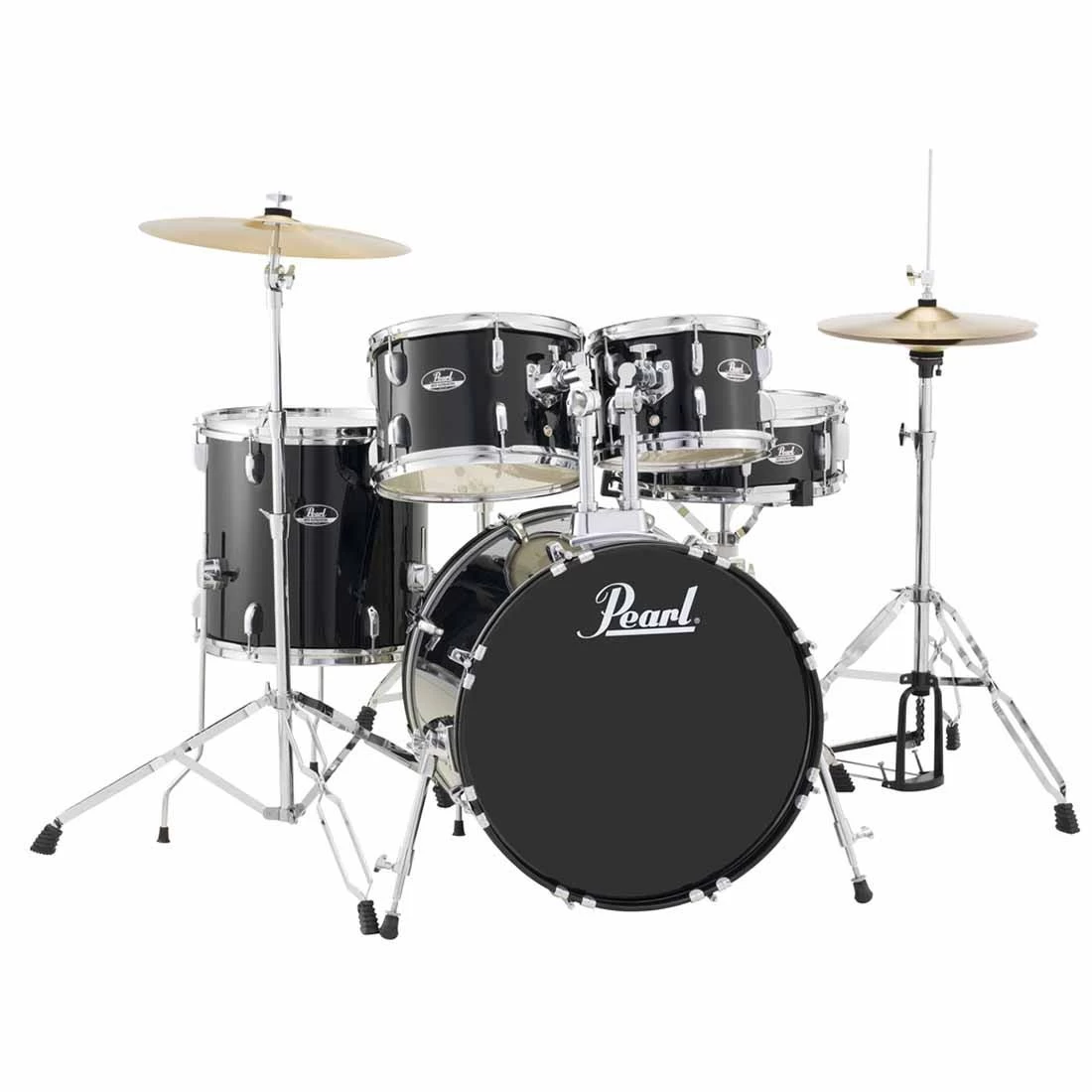 Pearl RS505C/31 5-Piece Drum Set / Kit W/ Hardware & Cymbals, Jet Black 3 Pearl RS505C/31 5-Piece Drum Set / Kit W/ Hardware & Cymbals, Jet Black