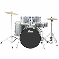 Pearl RS525SC/706 5-Piece Drum Set / Kit W/ Hardware & Cymbals, Charcoal Metallic