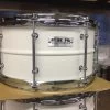 Pork Pie Percussion Patina Brass Snare Drum, White Finish - 7 X 13" -Musical Instrument Store ppp pp713 pb