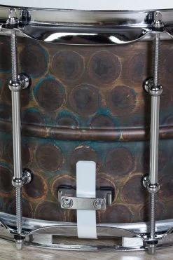 Pork Pie Percussion Patina Brass Snare Drum, Bubble Finish (8 X 14") -Musical Instrument Store ppp pp8x14pb bb