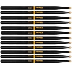 6 Pairs Of ProMark R5AAG Rebound 5A Active Grip Acorn Drum Sticks