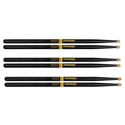 3 Pairs Of ProMark R5BAG Rebound Balance 5B Drumsticks, ActiveGrip, Acorn Wood Tip