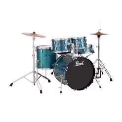 Pearl RS505C/703 5-Piece Drum Set / Kit W/ Hardware & Cymbals, Aqua Blue Glitter